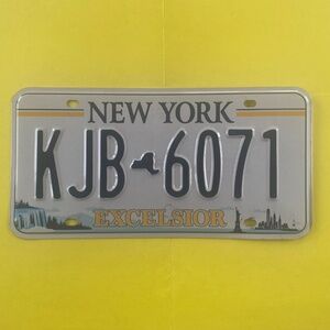 NEW YORK USA EXCELSIOR PASSENGER LICENSE PLATE [KJB 6071]